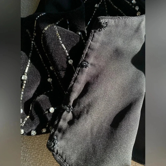 Zara Vest Women’s Medium Velvet Waistcoat with Rhinestones Black - Picture 7 of 13